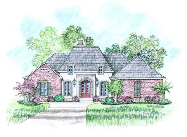 Front elevation of the La Marche house plan