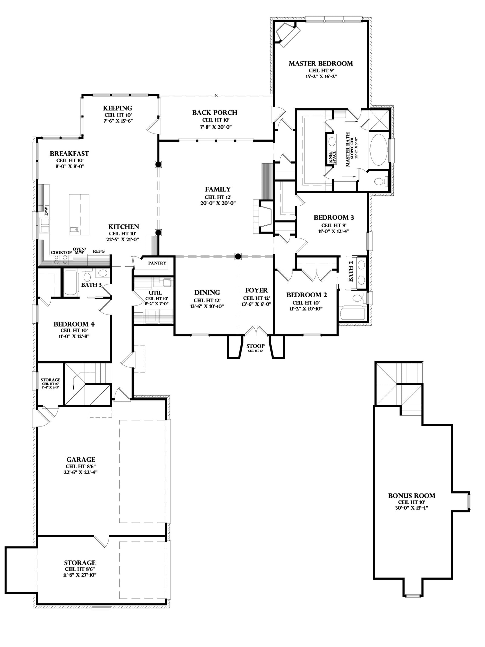 Josselin house plan, floor plan sheet