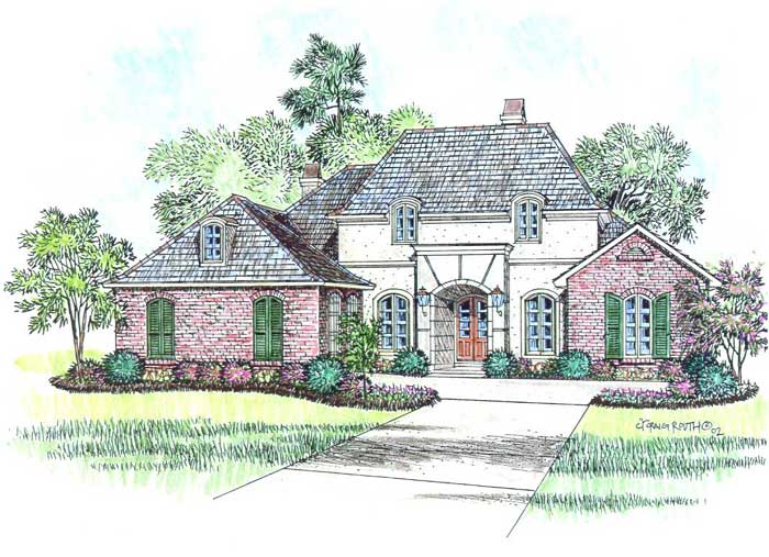 Front elevation of the Dampierre house plan