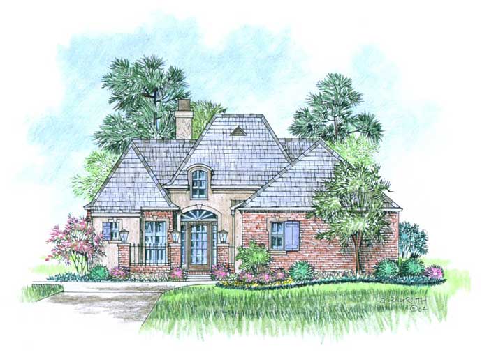 Front elevation of the Poitiers house plan