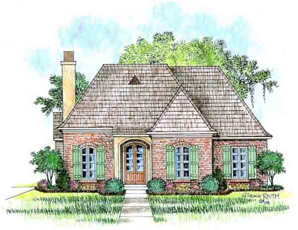 Front elevation of the Normandy house plan