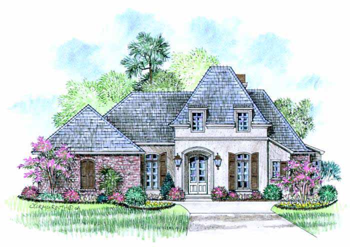 Front elevation of the Nimes house plan