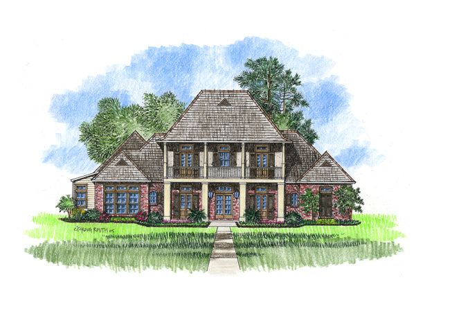 Front elevation of the Tennessus house plan
