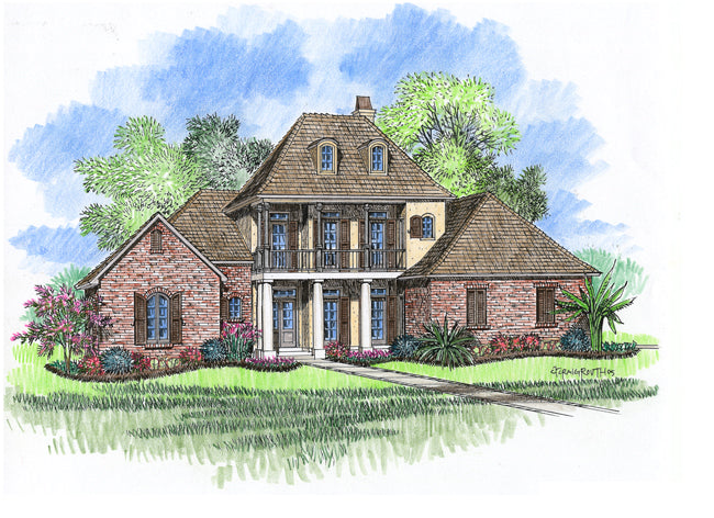 Front elevation of the St. Charles house plan