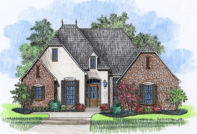 Front elevation of the Landes house plan