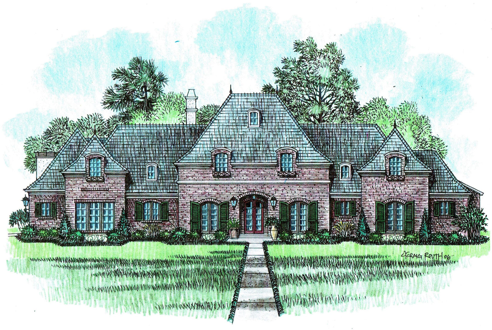Front elevation of the Bellagarde house plan
