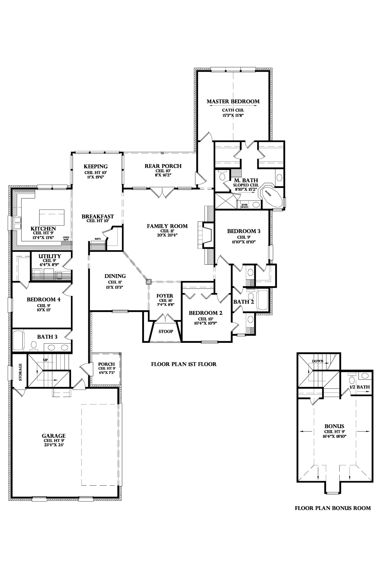 Castlelane house plan, floor plan sheet