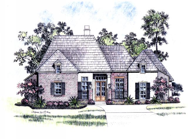 Front elevation of the Alsace house plan