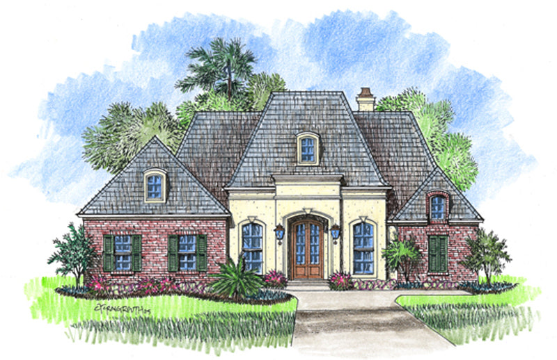 Front elevation of the Loire house plan