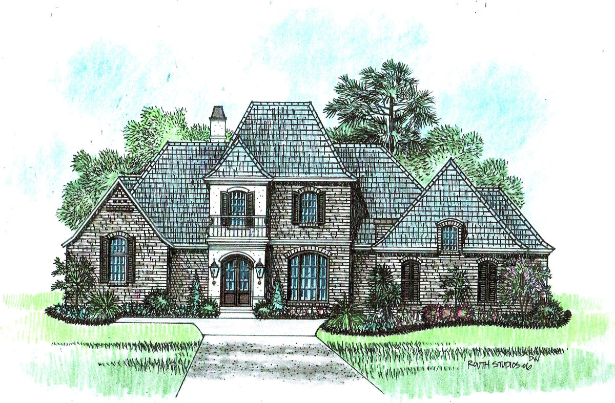 Front elevation of the Champagne house plan