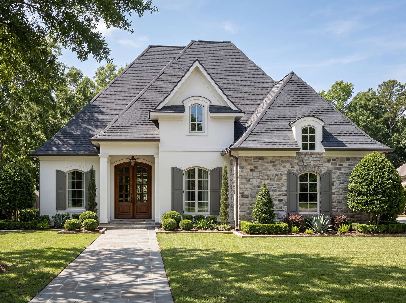 Brie house plan — front elevation render, Acadiana Home Design