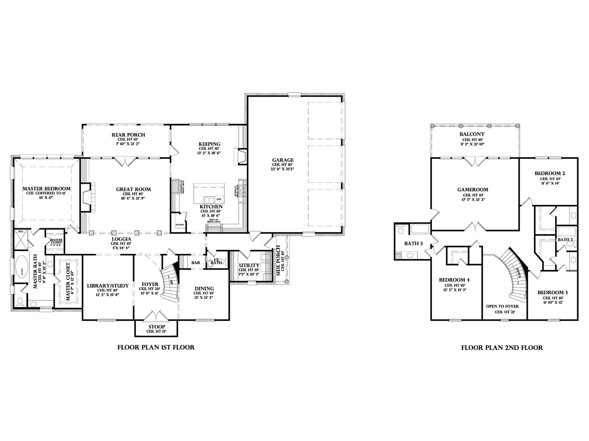 Chartres house plan, floor plan sheet
