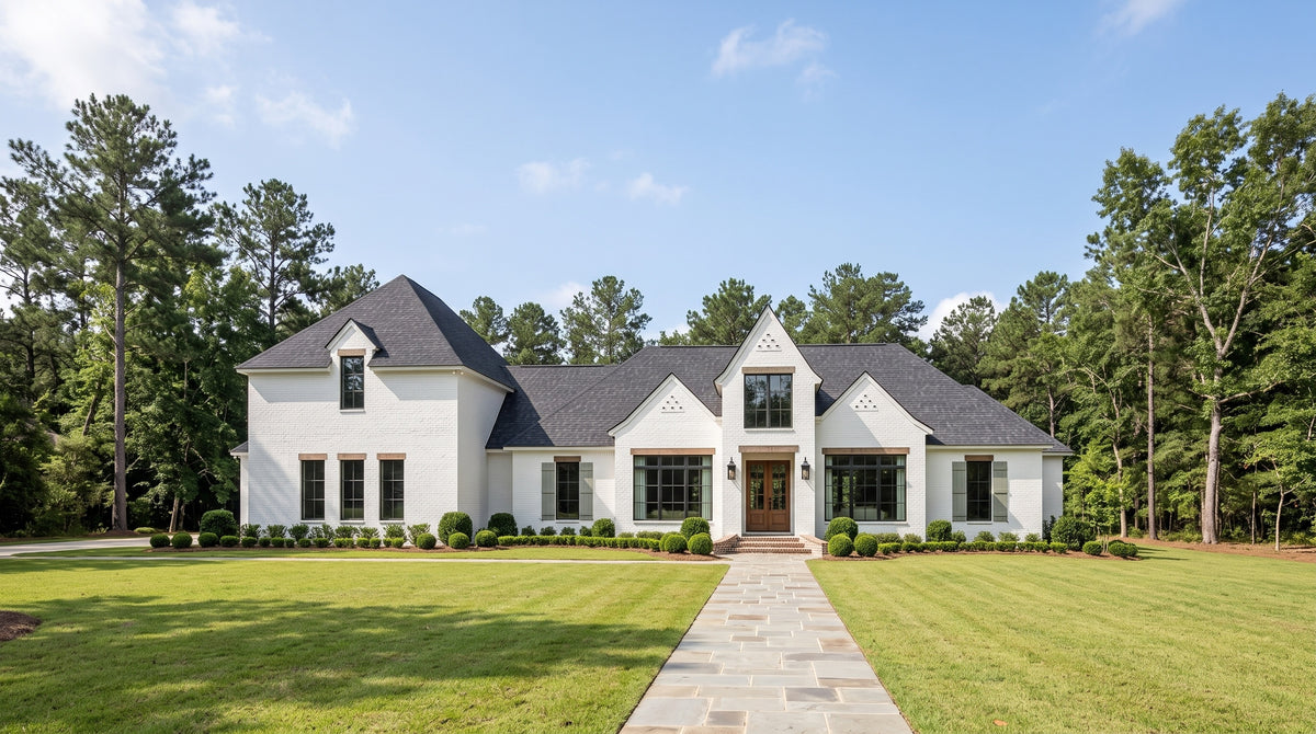 Plan 222013 — photorealistic front elevation, Acadiana Home Design