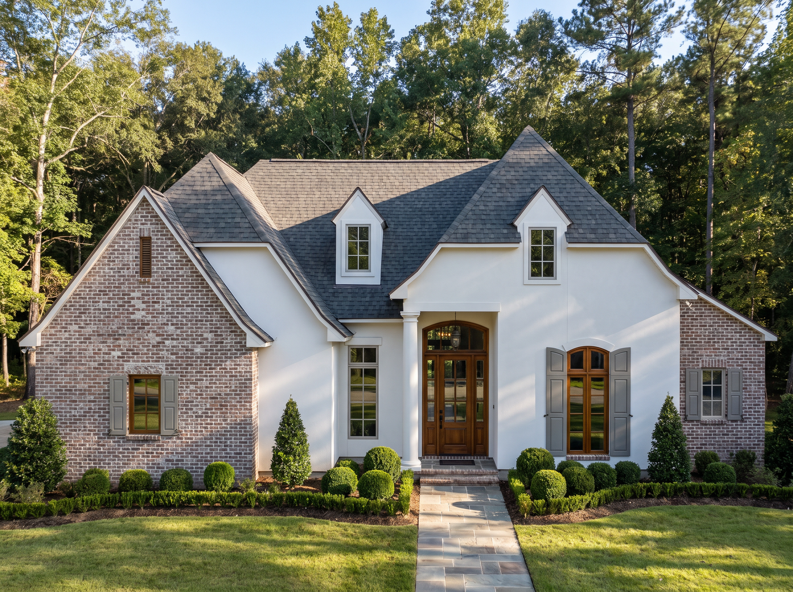 Marseille house plan — front elevation render, Acadiana Home Design