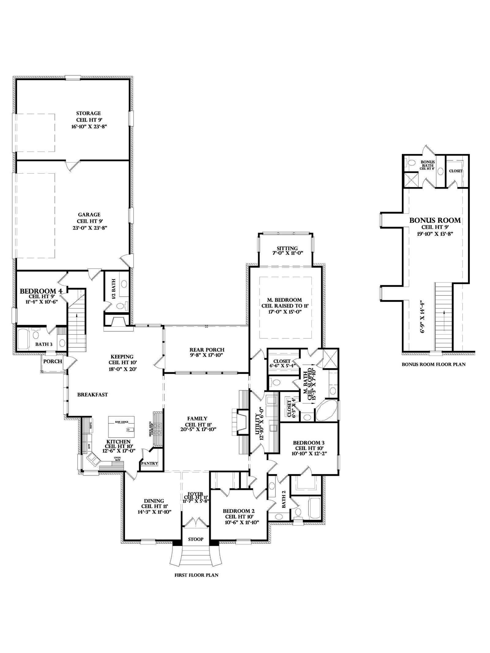Ponchartrain house plan, floor plan sheet