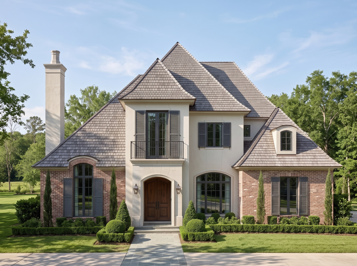 Royale house plan — front elevation render, Acadiana Home Design