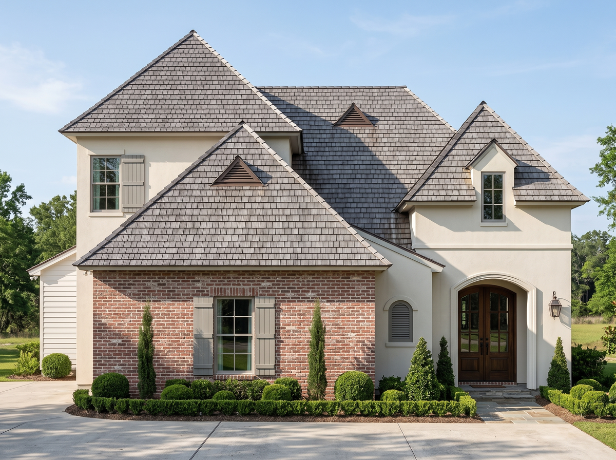 Talaud house plan — front elevation render, Acadiana Home Design