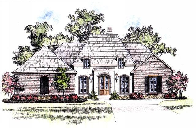 Front elevation of the Brittany house plan