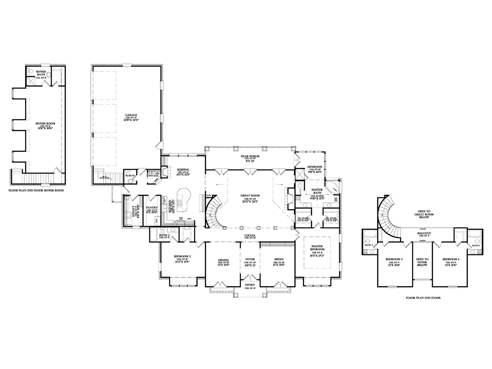 Chateau Rhone house plan, floor plan sheet