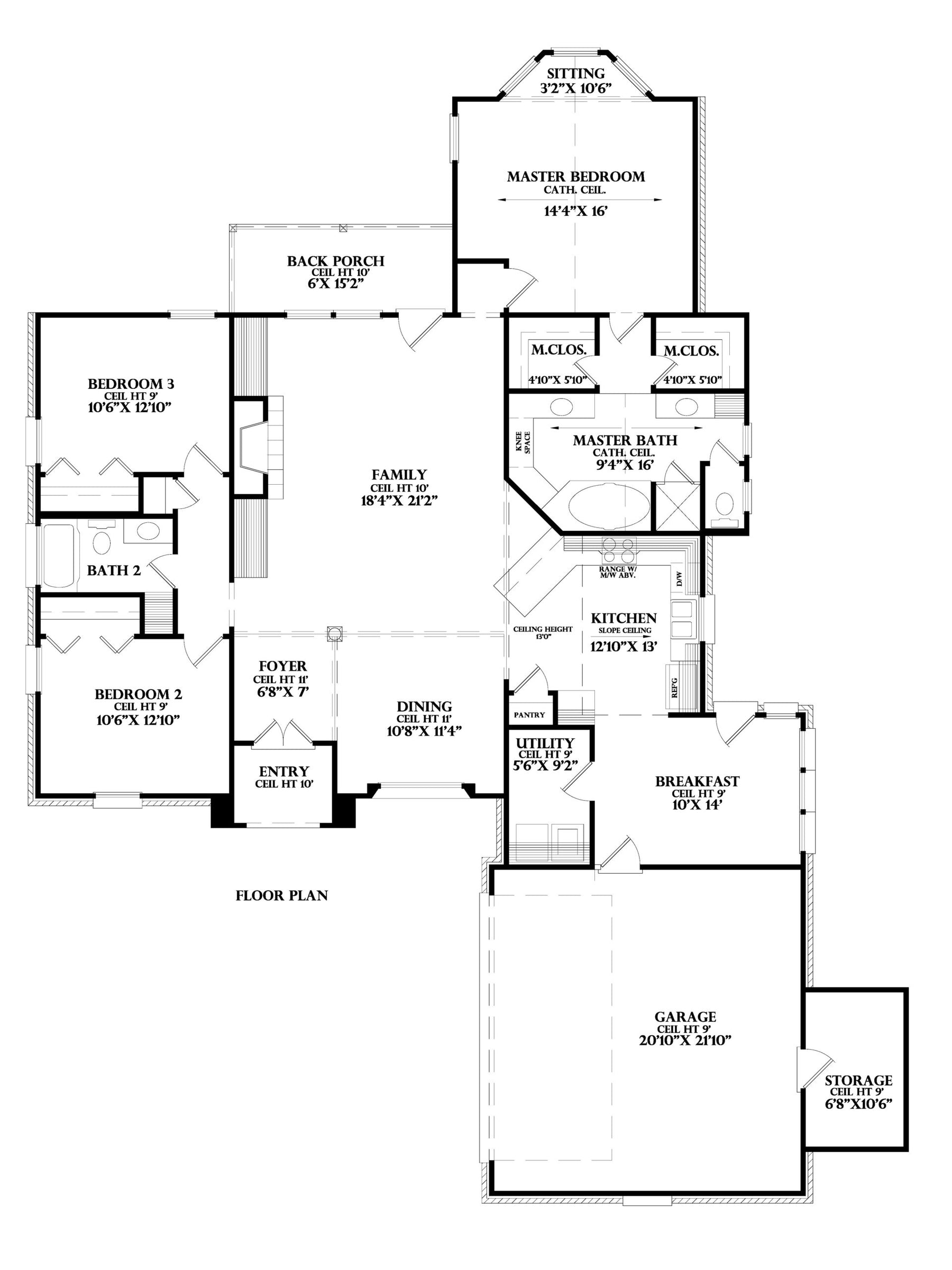 Floor Plan plan for the Bocage house plan