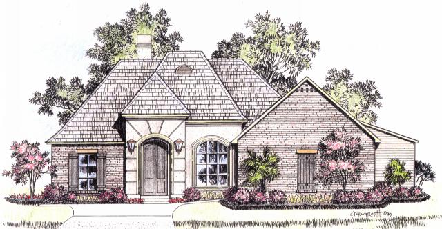 Front elevation of the Bocage house plan