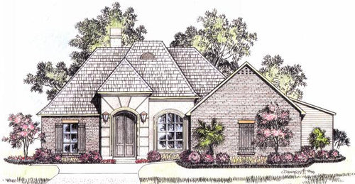 Front elevation of the Bocage house plan
