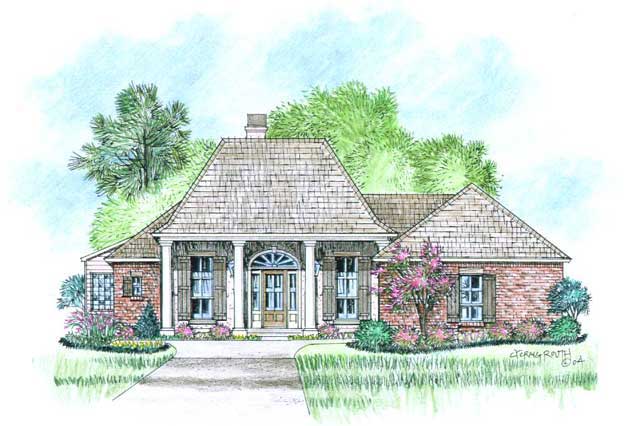 Front elevation of the Macon house plan