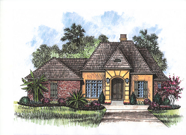 Front elevation of the Dijon house plan