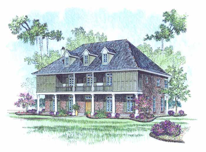 Front elevation of the Grande Pre house plan