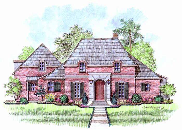 Front elevation of the Ponchartrain house plan