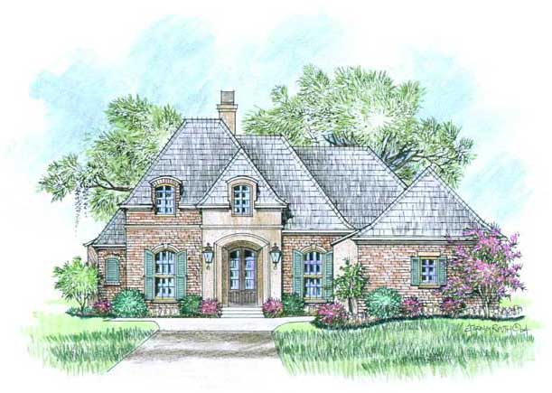 Front elevation of the Tarascon house plan