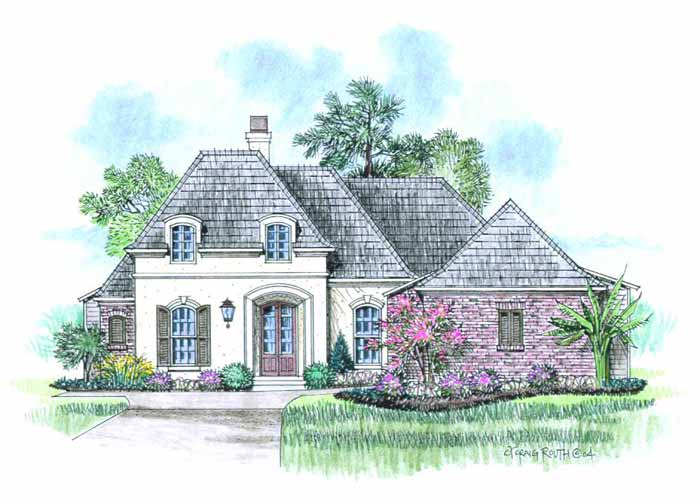 Front elevation of the Gascony house plan