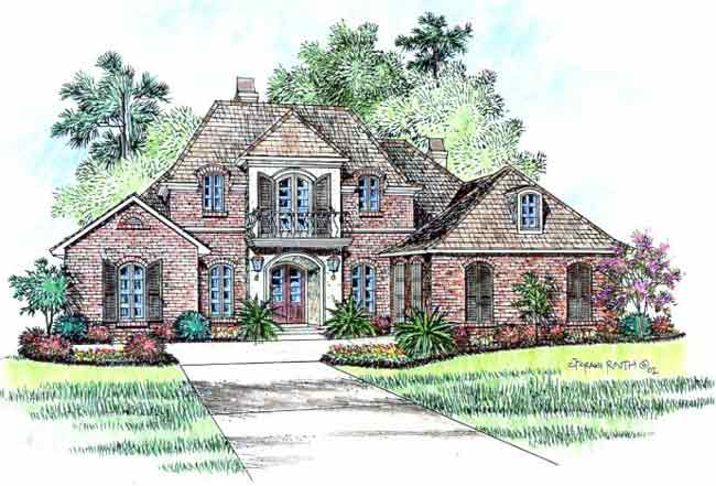 Front elevation of the Chateau Lafite house plan