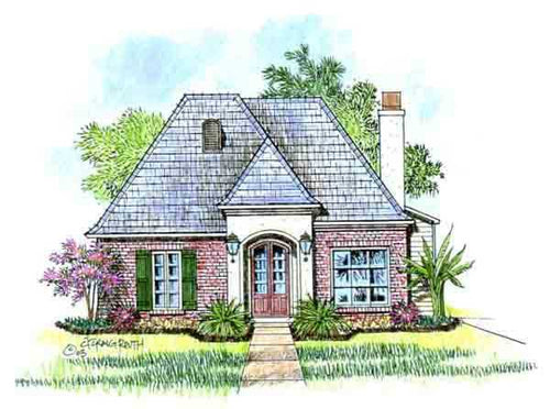 Front elevation of the Burgundy house plan