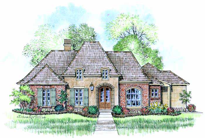 Front elevation of the Guyenne house plan