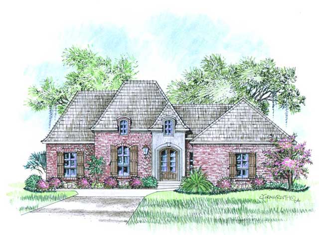 Front elevation of the Orleans house plan