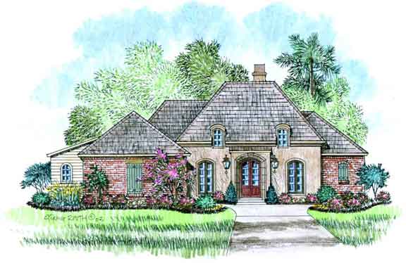 Front elevation of the Cleremont house plan
