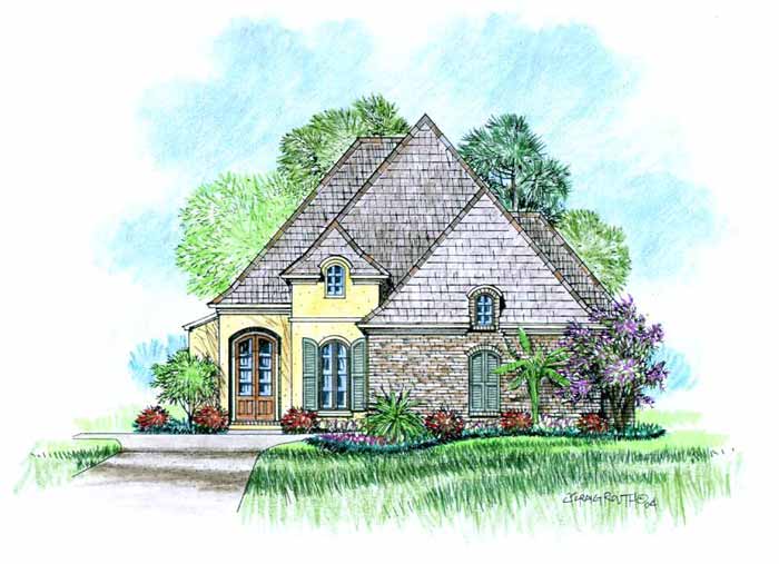 Front elevation of the Brie house plan