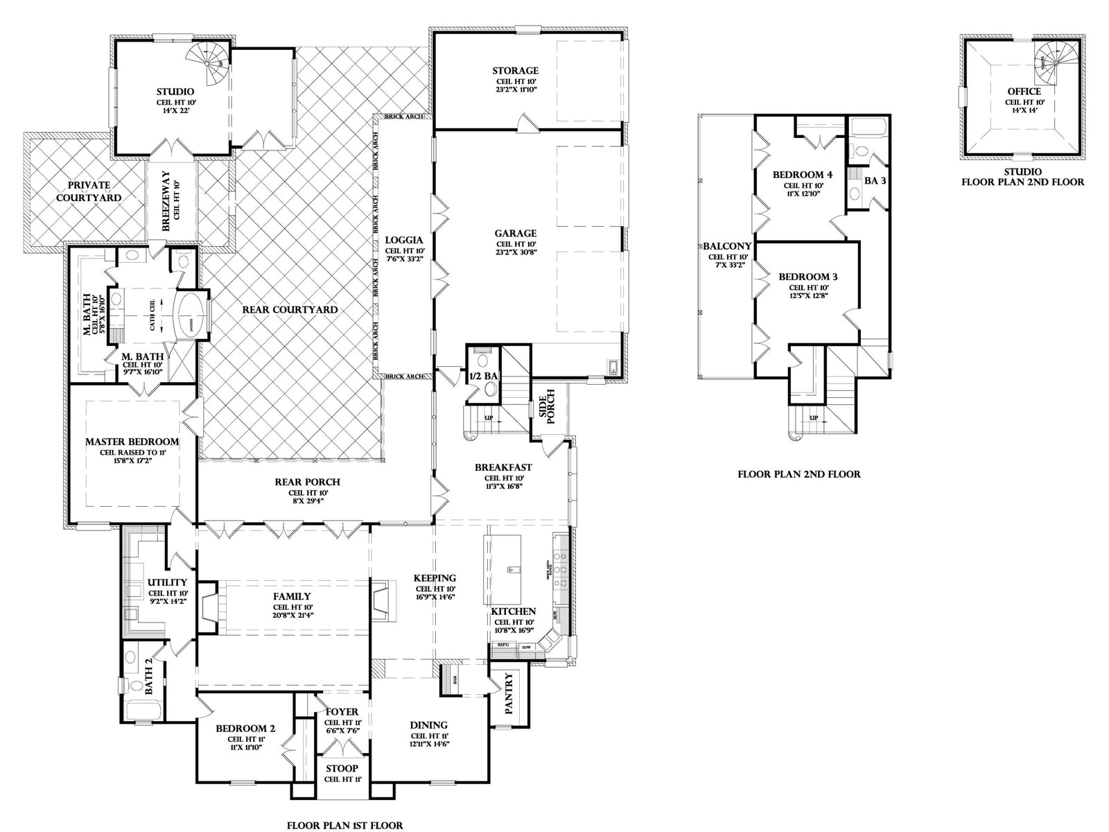 Bourbon Street house plan, floor plan sheet