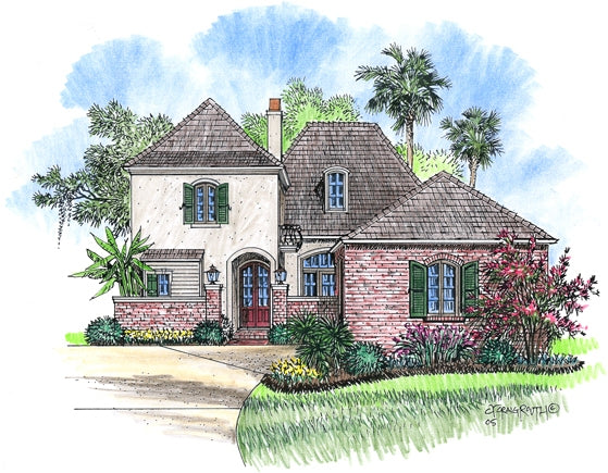 Front elevation of the Bordeaux house plan