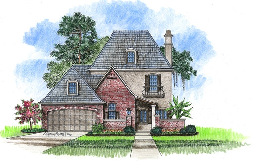 Front elevation of the Saint Loupe house plan