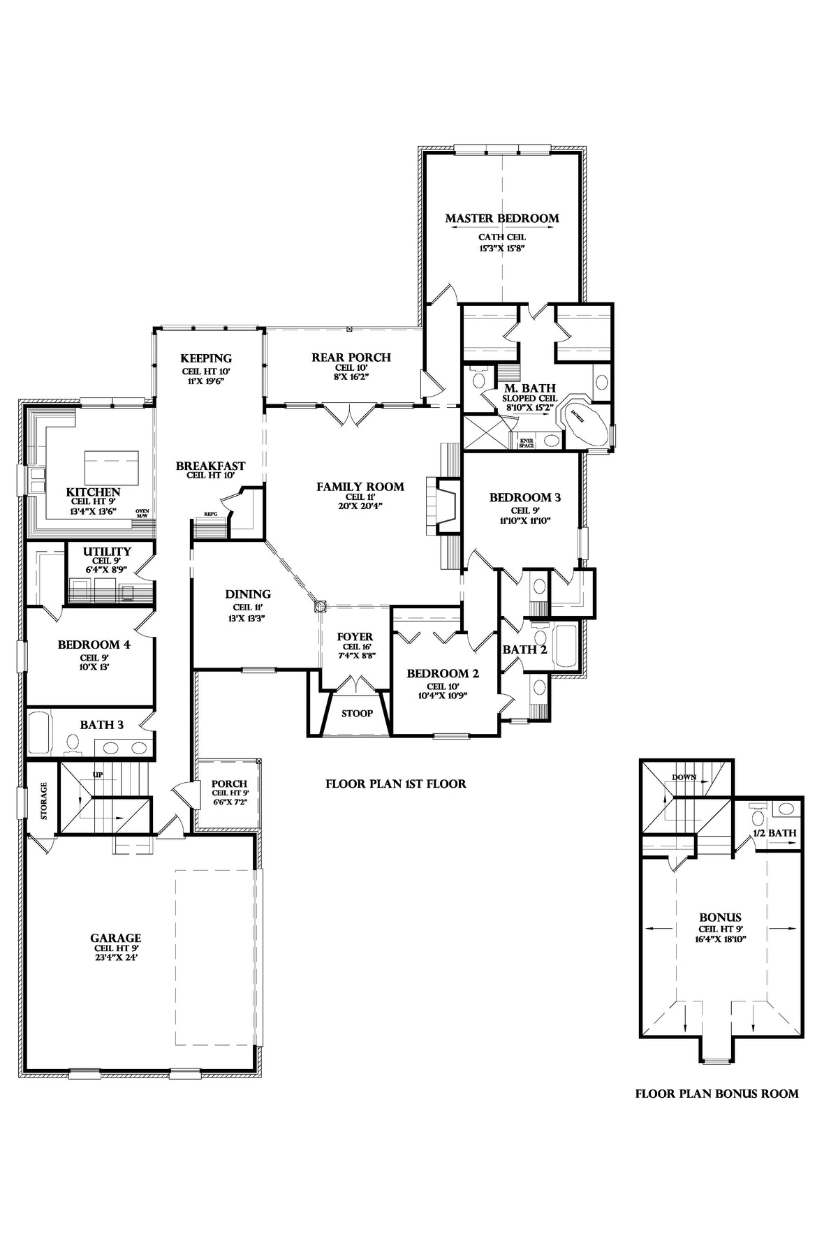 Castlelane house plan, floor plan sheet