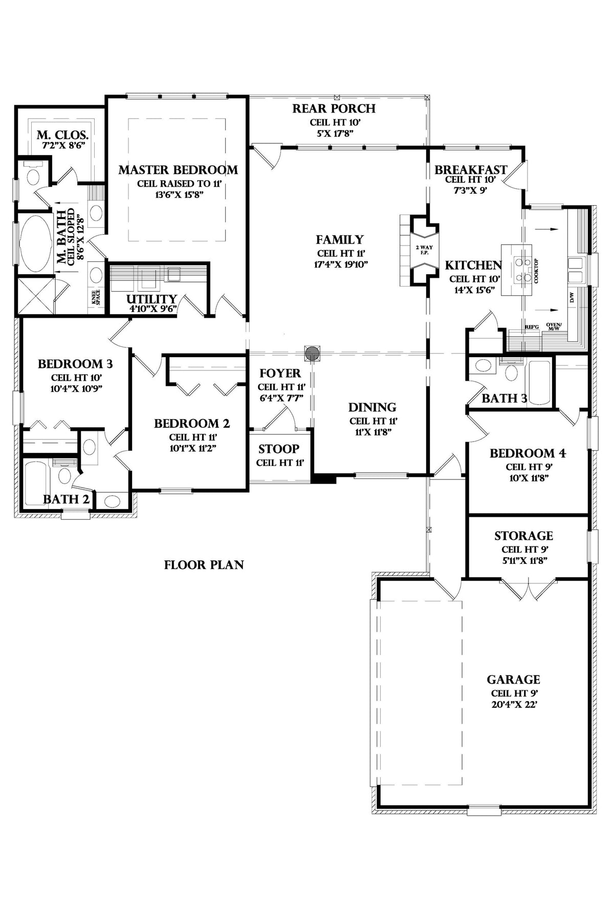 Floor Plan plan for the Landes house plan