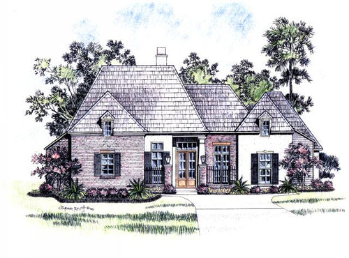 Front elevation of the Alsace house plan