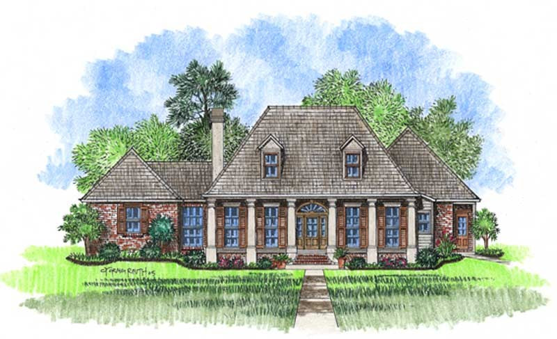 Front elevation of the Vouvray house plan