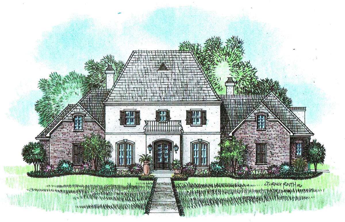 Front elevation of the Chartres house plan