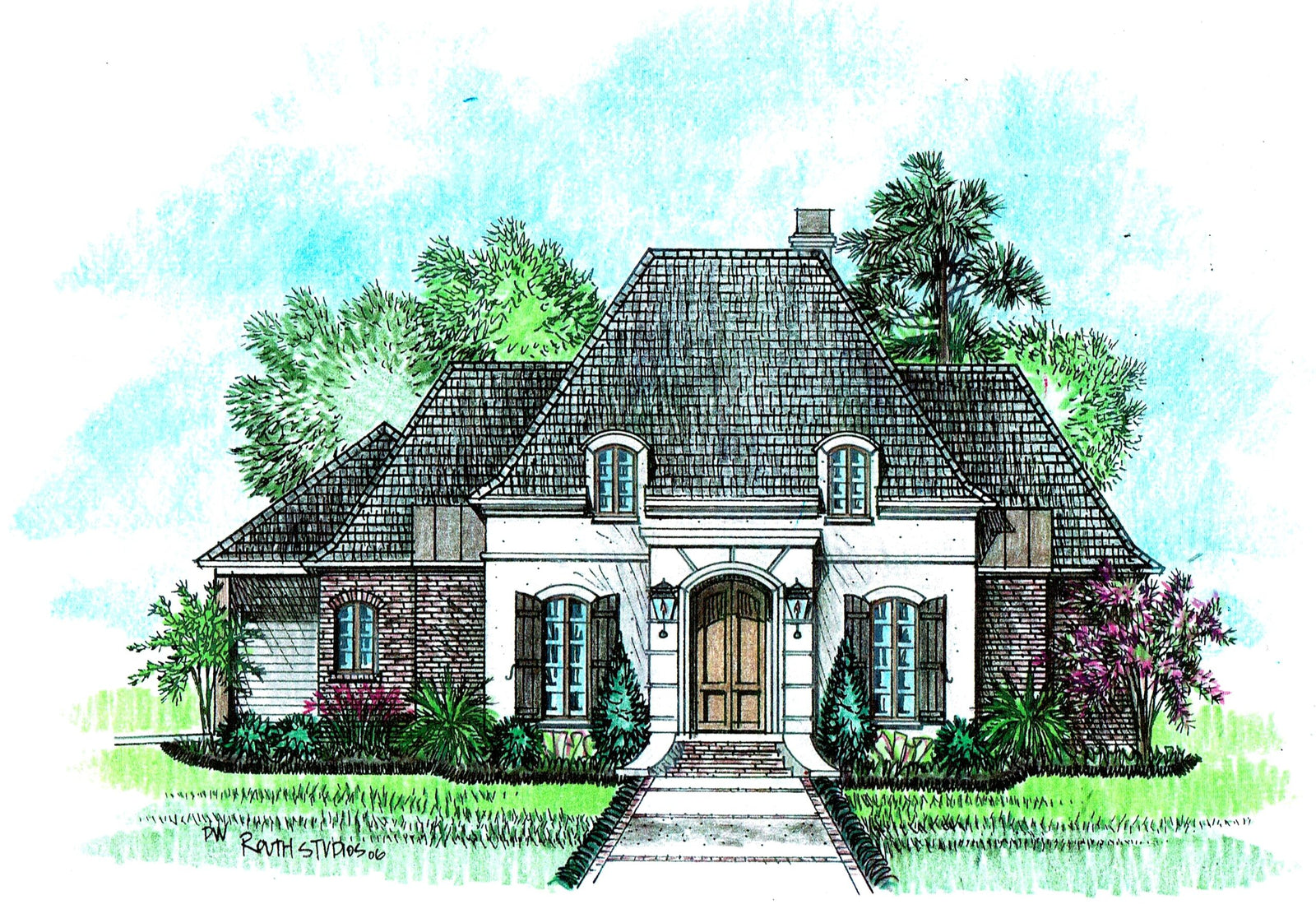 Front elevation of the Blois house plan