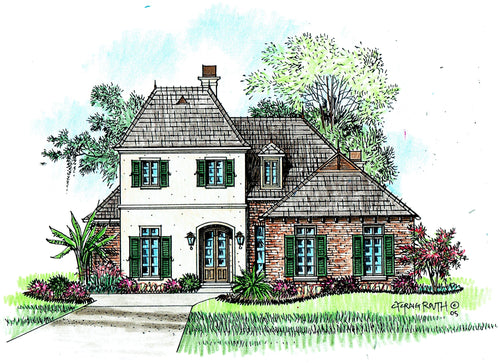Front elevation of the Brisage house plan