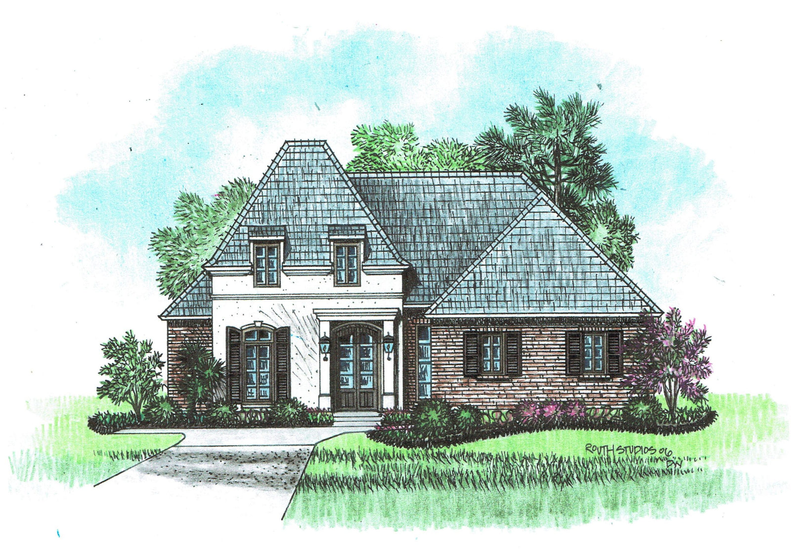 Front elevation of the Loches house plan