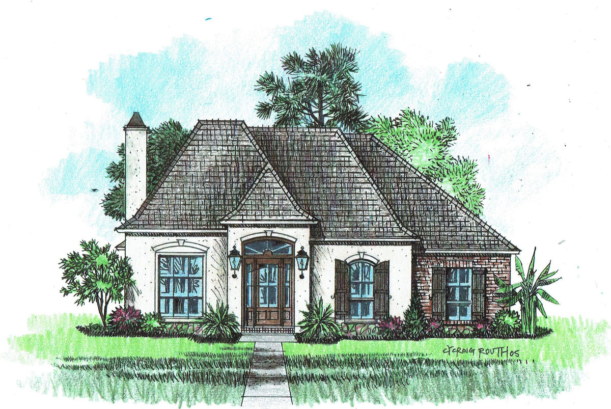 Front elevation of the Tuscany house plan